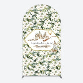 Aperturee - Aperturee Leaves White Floral Magic Arch Baby Shower Backdrop
